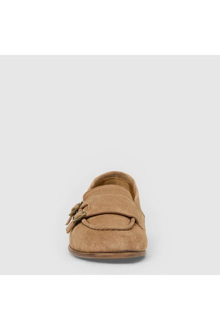 Aquatalia Ema suede loafer in Caramel - view 5