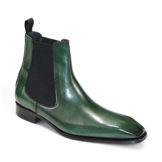 Duca Empoli Men's Shoes Green Calf-Skin Leather Boots (D1123)