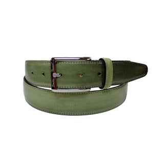 Emilio Franco 201 Men's Belts Olive Calf-Skin Leather Men's Belts (EF1124)-AmbrogioShoes