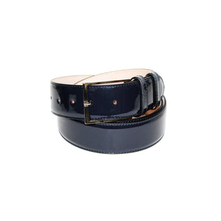 Emilio Franco 202 Men's Belts Navy Patent Leather Men's Belts (EF1191)-AmbrogioShoes