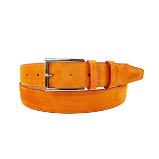 Emilio Franco 202 Men's Belts Orange Suede Leather Men's Belts (EF1136)-AmbrogioShoes