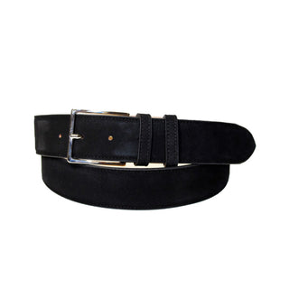 Emilio Franco 203 Men's Belts Black Suede Leather Men's Belts (EF1138)-AmbrogioShoes