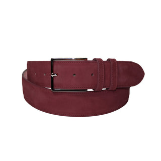 Emilio Franco 203 Men's Belts Burgundy Suede Leather Men's Belts (EF1139)-AmbrogioShoes