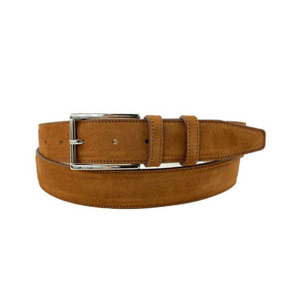 Emilio Franco 203 Men's Belts Cognac Suede Leather Men's Belts (EF1140)-AmbrogioShoes