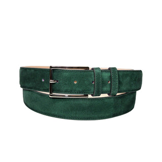 Emilio Franco 203 Men's Belts Green Suede Leather Men's Belts (EF1141)-AmbrogioShoes