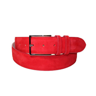 Emilio Franco 203 Men's Belts Red Suede Leather Men's Belts (EF1143)-AmbrogioShoes