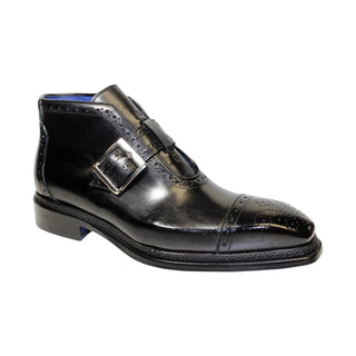 Emilio Franco Aldo Men's Shoes Black Calf-Skin Leather Boots (EF1238)-AmbrogioShoes