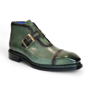 Emilio Franco Aldo Men's Shoes Green Calf-Skin Leather Boots (EF1239)-AmbrogioShoes