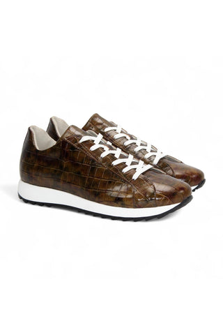 Emilio Franco Alfio Crocodile Print Calf-Skin Leather Sneaker (EF1005)-AmbrogioShoes
