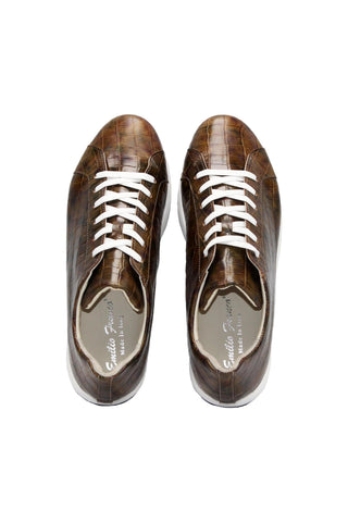 Emilio Franco Alfio Crocodile Print Calf-Skin Leather Sneaker (EF1005)-AmbrogioShoes