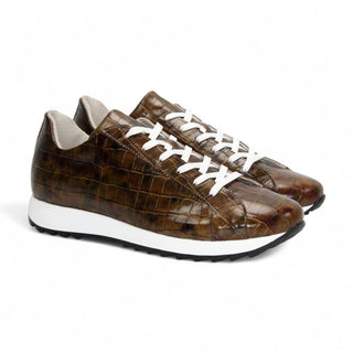 Emilio Franco Alfio Men's Shoes Crocodile Print Calf-Skin Leather Sneaker (EF1005)-AmbrogioShoes