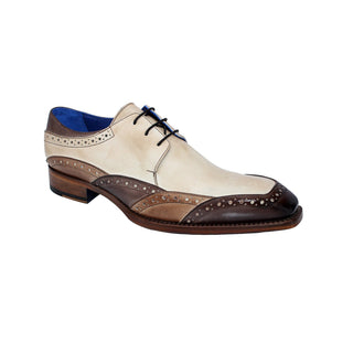 Emilio Franco Alfonso Men's Shoes Brown/Brandy/Beige Calf-Skin Leather Oxfords (EF1010)-AmbrogioShoes