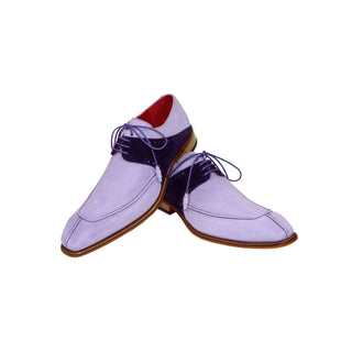 Emilio Franco Amadeo Men's Shoes Lavender/Purple Suede Leather Derby Oxfords (EF1144)-AmbrogioShoes