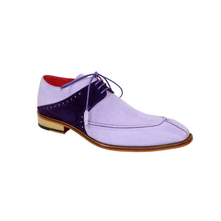 Emilio Franco Amadeo Men's Shoes Lavender/Purple Suede Leather Derby Oxfords (EF1144)-AmbrogioShoes