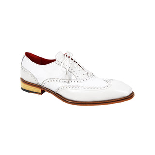 Emilio Franco Antonio Men's Shoes White Calf/Deer Sking Derby Oxfords (EF1148)-AmbrogioShoes