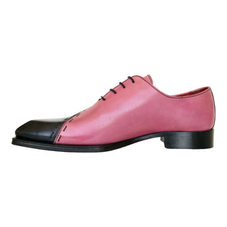 Emilio Franco Aristide Men's Shoes Gray/Pink Calf-Skin Leather Oxfords (EF1238)-AmbrogioShoes