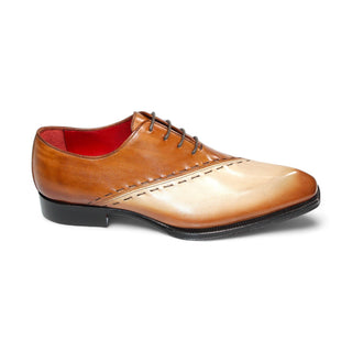 Emilio Franco Arstide Men's Shoes Brandy/Beige Calf-Skin Leather Oxfords (EF1240)-AmbrogioShoes