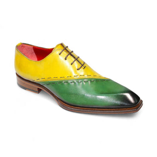 Emilio Franco Arstide Men's Shoes Green/Yellow Calf-Skin Leather Oxfords (EF1241)-AmbrogioShoes