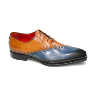 Emilio Franco Arstide Men's Shoes Navy/Cognac Calf-Skin Leather Oxfords (EF1242)-AmbrogioShoes