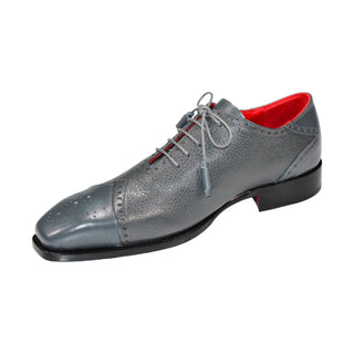 Emilio Franco Bosco Men's Shoes Grey Calf/Deer Leather Oxfords (EF1206)-AmbrogioShoes