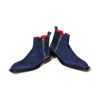 Emilio Franco Cesare Men's Shoes Navy Suede Boots (EF1156)-AmbrogioShoes