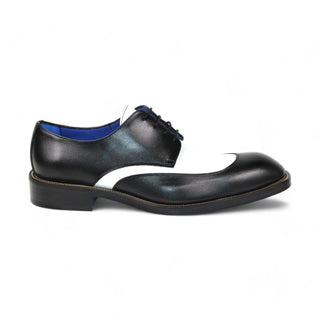 Emilio Franco Cosimo Men's Shoes Black/White Calf-Skin Leather Oxfords (EF1157)-AmbrogioShoes