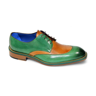 Emilio Franco Cosimo Men's Shoes Green/Cognac Leather Oxfords (EF1243)-AmbrogioShoes