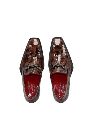 Emilio Franco Couture Narciso Crocodile Embossed Calf-Skin Leather Horse-Bit Loafer (EFC1108)