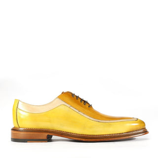 Emilio Franco Designer Shoes Men's Angelo Yellow Combo Calf-skin Leather Oxfords (EFS3527)-AmbrogioShoes