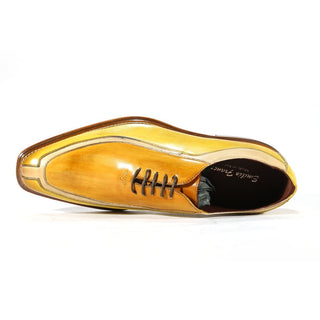 Emilio Franco Designer Shoes Men's Angelo Yellow Combo Calf-skin Leather Oxfords (EFS3527)-AmbrogioShoes