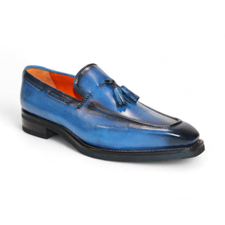 Emilio Franco Dino Men's Shoes Blue/Black Calf-Skin Leather Loafers (EF1245)-AmbrogioShoes