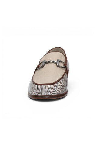 Emilio Franco EF439 Linen & Leather Horse-Bit Loafer