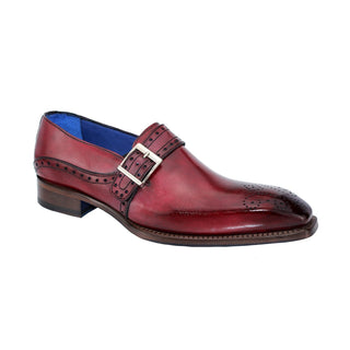 Emilio Franco Elio Men's Shoes Antique Red Calf-Skin Leather Monkstraps Loafers (EF1024)-AmbrogioShoes