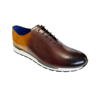 Emilio Franco Flavio Men's Shoes Brown Combination Calf-Skin Leather Sneakers (EF1028)-AmbrogioShoes
