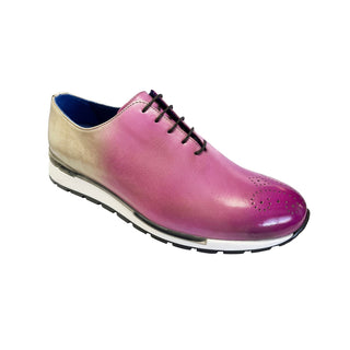 Emilio Franco Flavio Men's Shoes Pink Combination Calf-Skin Leather Sneakers (EF1030)-AmbrogioShoes