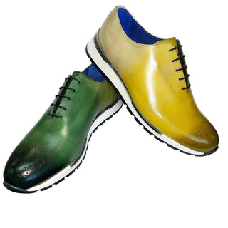 Emilio Franco Flavio Men's Shoes Yellow Combination Calf-Skin Leather Sneakers (EF1031)-AmbrogioShoes