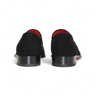 Emilio Franco Francesco Men's Shoes Black Suede Leather Loafers (EF1032)-AmbrogioShoes