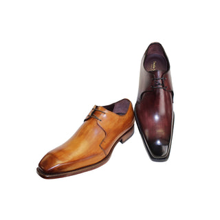 Emilio Franco Franco Men's Shoes Cognac Calf-Skin Leather Derby Oxfords (EF1037)-AmbrogioShoes