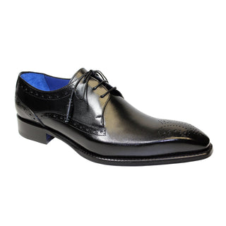 Emilio Franco Giacamo Men's Shoes Black Calf-Skin Leather Oxfords (EF1040)-AmbrogioShoes