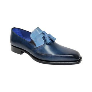 Emilio Franco Giancarlo Men's Shoes Navy/Light Blue Calf-Skin Leather Loafers (EF1044)-AmbrogioShoes