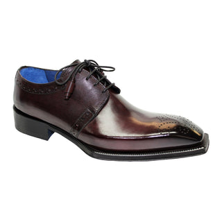 Emilio Franco Gianni Men's Shoes Burgundy Calf-Skin Leather Oxfords (EF1046)-AmbrogioShoes