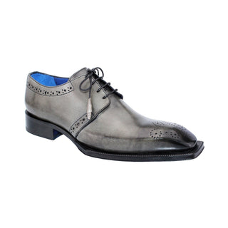 Emilio Franco Gianni Men's Shoes Grey Calf-Skin Leather Oxfords (EF1047)-AmbrogioShoes