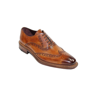 Emilio Franco Giorgio Men's Shoes Cognac Calf-Skin Leather Oxfords (EF1251)-AmbrogioShoes