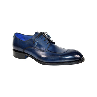 Emilio Franco Girolamo Men's Shoes Navy Calf-Skin Leather Oxfords (EF1166)-AmbrogioShoes