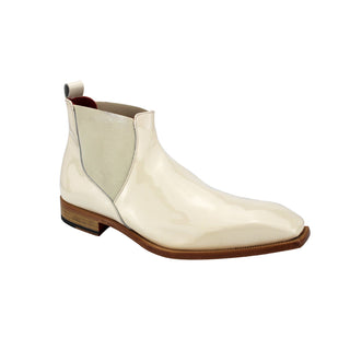 Emilio Franco Leonardo Men's Shoes Beige Patent Leather Boots (EF1065)-AmbrogioShoes