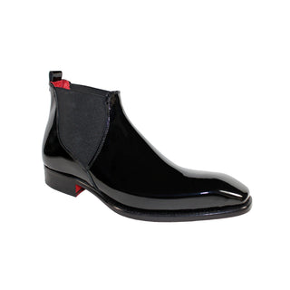 Emilio Franco Leonardo Men's Shoes Black Patent Leather Boots (EF1066)-AmbrogioShoes