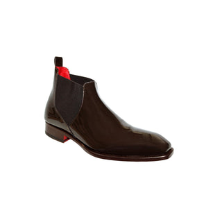 Emilio Franco Leonardo Men's Shoes Chocolate Patent Leather Boots (EF1234)-AmbrogioShoes