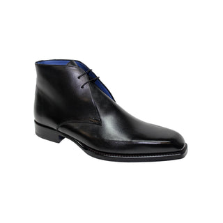 Emilio Franco Livio Men's Shoes Black Calf-Skin Leather Boots (EF1072)-AmbrogioShoes