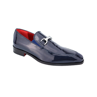 Emilio Franco Loris Men's Shoes Navy Patent Leather Loafers (EF1078)-AmbrogioShoes