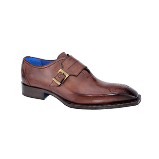 Emilio Franco Luca II Men's Shoes Brown Calf-Skin Leather Monkstraps (EF1080)-AmbrogioShoes